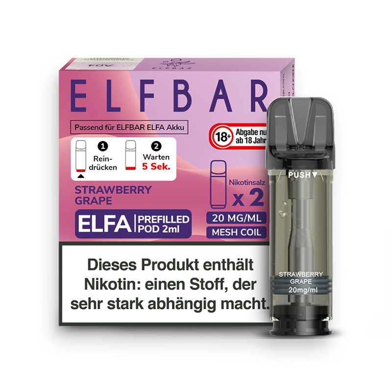 Elf Bar Elfa Pod Strawberry Grape 2er Pack 20 mg Elf Bar Elfa Pod Strawberry Grape 2er Pack 20 mg