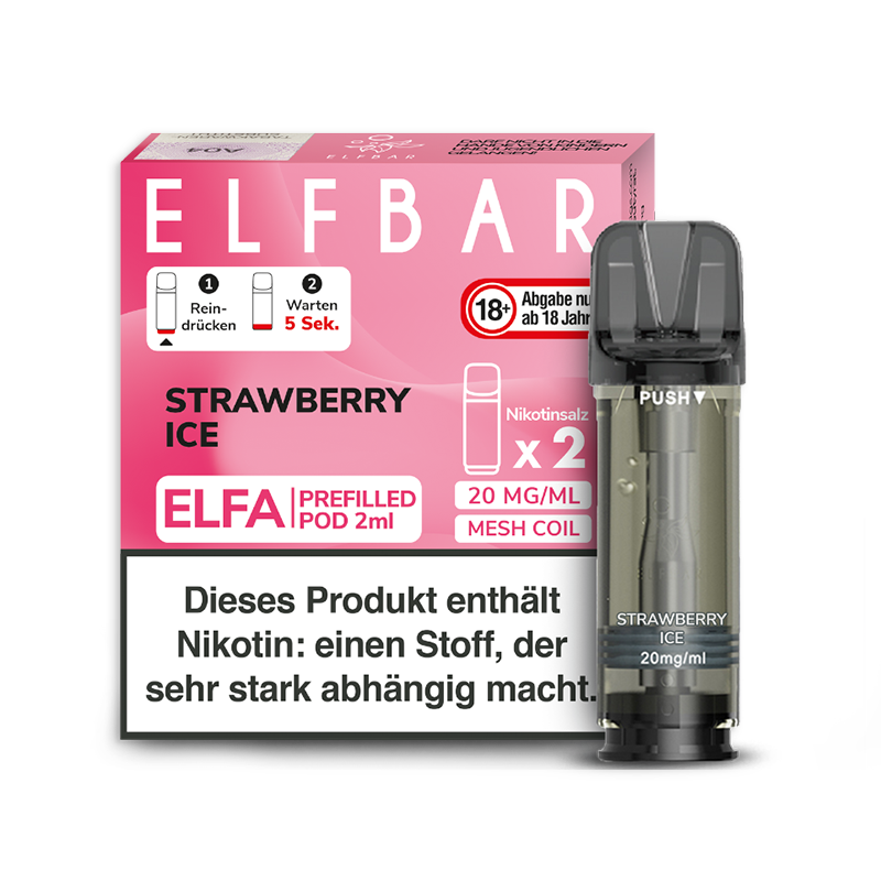 Elfbar Elfa Pod Strawberry Ice 2er Pack - 20 mg Nikotin Elfbar Elfa Pod Strawberry Ice 2er Pack - 20 mg Nikotin
