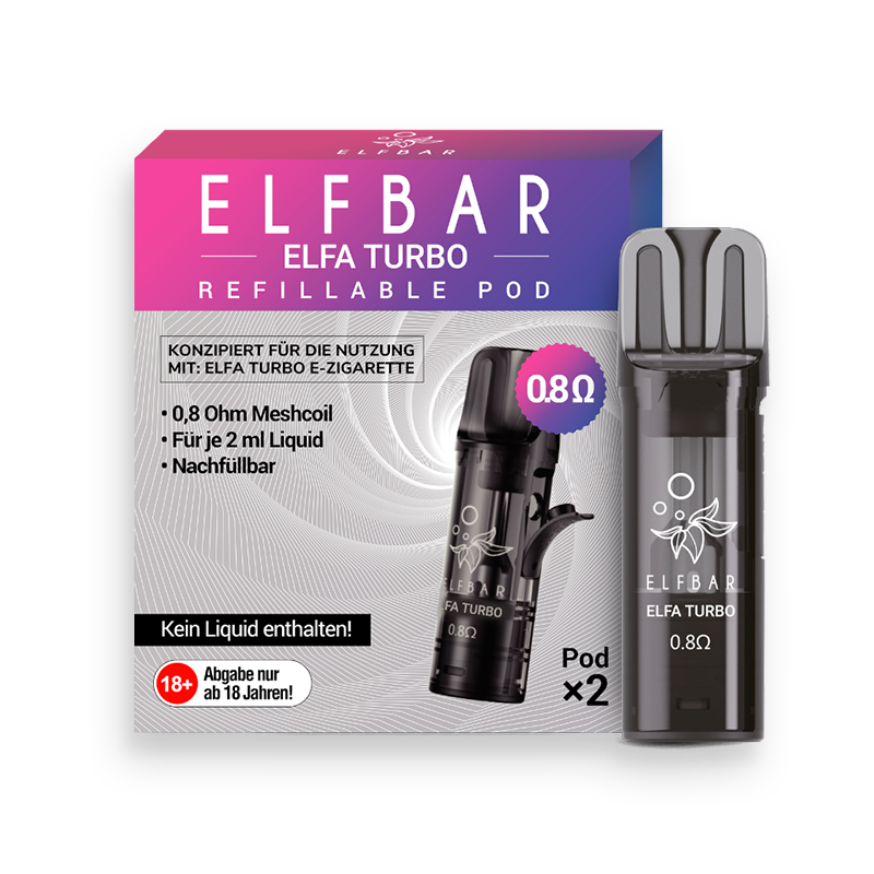 Elf Bar Elfa Leer-Pod (2Stk) Elfa Turbo Pod 0,8 Elf Bar Elfa Leer-Pod (2Stk) Elfa Turbo Pod 0,8
